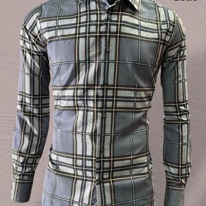 Buy 3 items get 1 free‼️cow boy Gray and Black Casual Button Down Shirt